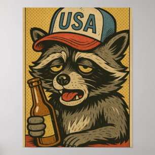 Ein betrunkener Waschbär läuft in eine Bar-6 Poster