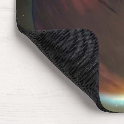 Ein bewölkter Jupiter-artiger Planet, der sich umk Mousepad (Ecke)