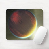 Ein bewölkter Jupiter-artiger Planet, der sich umk Mousepad (Mit Mouse)