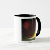 Ein bewölkter Jupiter-artiger Planet, der sich umk Tasse (VorderseiteRechts)