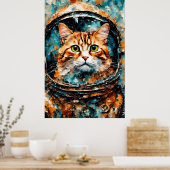 ein bewundernswerter Katzenastronaut Poster (Küche)