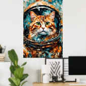 ein bewundernswerter Katzenastronaut Poster (Heimbüro)