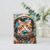 ein bewundernswerter Katzenastronaut Postkarte (Stehend Vorderseite)