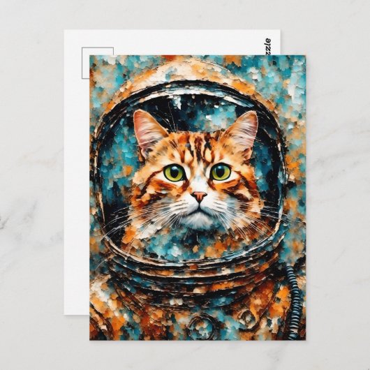 ein bewundernswerter Katzenastronaut Postkarte (Vorne/Hinten)