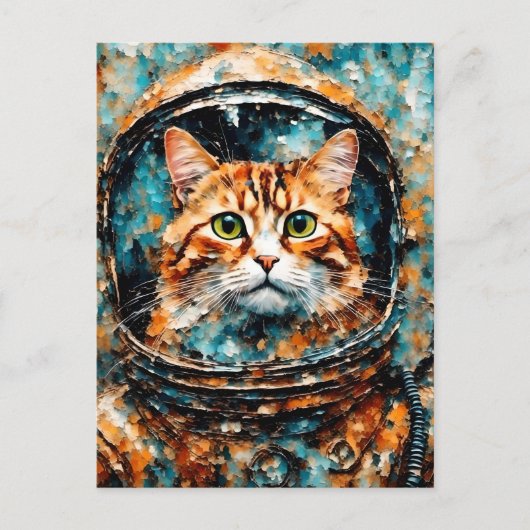 ein bewundernswerter Katzenastronaut Postkarte (Vorderseite)