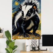 ein bezaubernder Schank in einer Sternennacht Poster (Heimbüro)