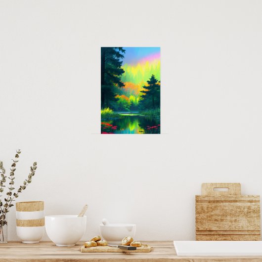 Ein bezaubernder Teich inmitten des wunderschönen  Poster (Küche)