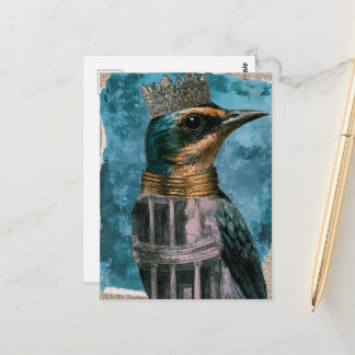 Ein bezaubernder Vogel mit einer Krone Postkarte
