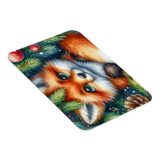Ein bezaubernder Weihnachts-Rotfuchs Magnet (Rechte Seite)