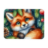 Ein bezaubernder Weihnachts-Rotfuchs Magnet (Horizontal)