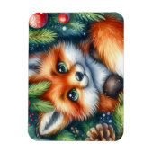 Ein bezaubernder Weihnachts-Rotfuchs Magnet (Vertikal)