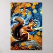 ein bezauberndes Eichhörnchen in einer Sternennach Poster (Vorne)