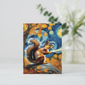 ein bezauberndes Eichhörnchen in einer Sternennach Postkarte (Stehend Vorderseite)