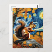 ein bezauberndes Eichhörnchen in einer Sternennach Postkarte (Vorne/Hinten)