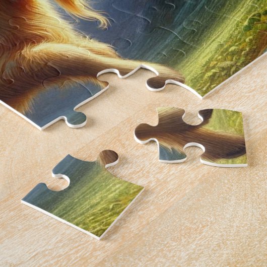 Ein bezauberndes Ingwerkitten, das eine Ziege reit Puzzle (Seite)