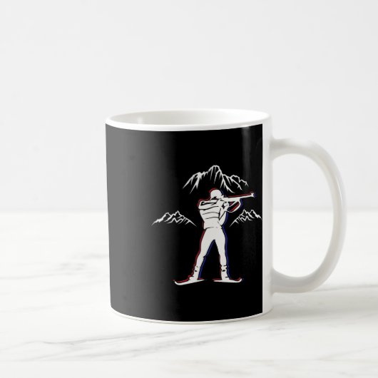 Ein Biathlet Mit Gewehr Und Langlaufski Moti Kaffeetasse (Rechts)