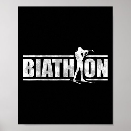 Ein Biathlet Mit Gewehr Und Langlaufski Moti Poster (Vorne)