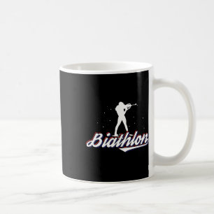 Ein Biathlet mit Riffe und Langlaufmoti Kaffeetasse