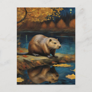 Ein Biber von Van Gogh Postkarte