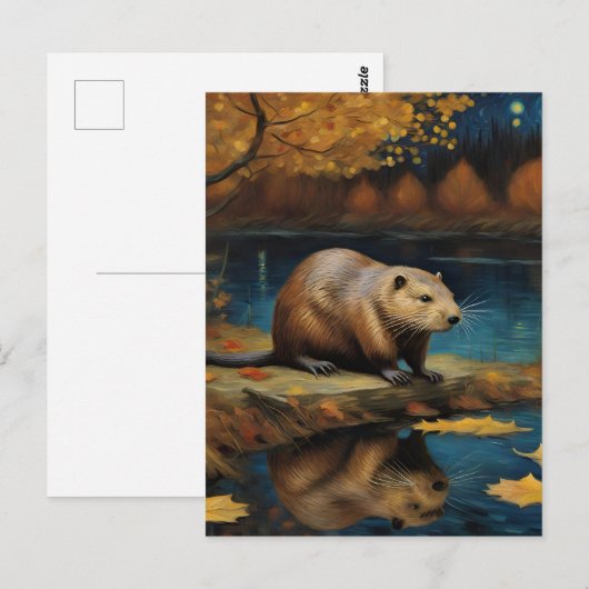 Ein Biber von Van Gogh Postkarte (Vorne/Hinten)