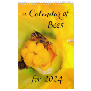 Ein Bienenkalender für 2024 - 11 x 14¼ Zoll Kalender