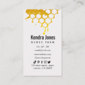 Ein Bienenminimalistischer, gelber Honigtopf Visitenkarte (Rückseite)