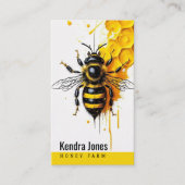 Ein Bienenminimalistischer, gelber Honigtopf Visitenkarte (Vorderseite)