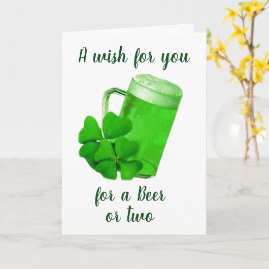 **EIN BIER ODER ZWEI WÜNSCHE** FÜR **STE PATRICK-T KARTE (Gelbe Blume)