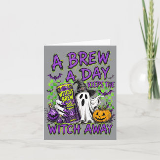 Ein Bier pro Tag hält die Hexe fern Halloween Karte
