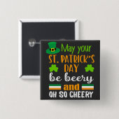 Ein bieriger fröhlicher St. Patrick's Day Button (Vorne & Hinten)