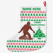 Ein Bigfoot gehender fröhlicher Squatchmas Großer Weihnachtsstrumpf (Rückseite)