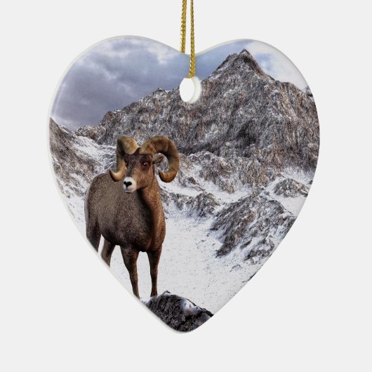 Ein Bighorn-Schaf untersucht das Tal Keramikornament (Rechts)