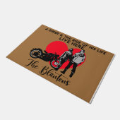 Ein Biker und sein Leben leben hier Fußmatte (Schrägansicht)