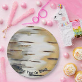 Ein Bild der Rinde des Papierbäums (Betu) Pappteller (Party)