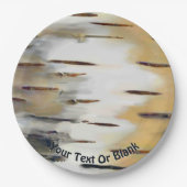 Ein Bild der Rinde des Papierbäums (Betu) Pappteller (Vorderseite)