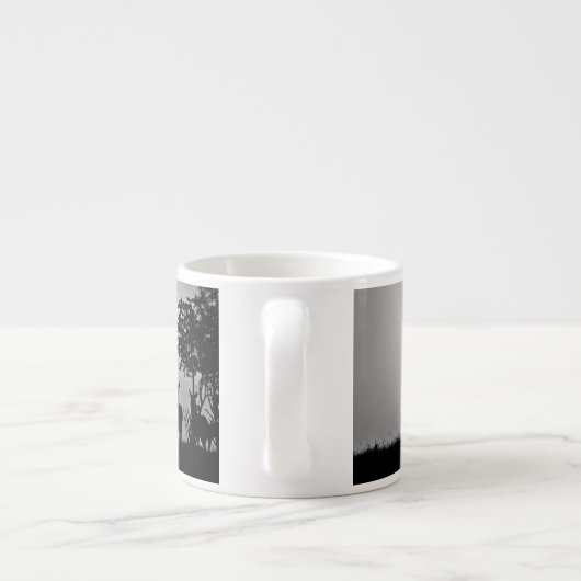 Ein Bild des Nebels einiger Rotwild morgens Espressotasse (Rückseite)