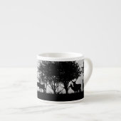Ein Bild des Nebels einiger Rotwild morgens Espressotasse (Vorderseite Rechts)