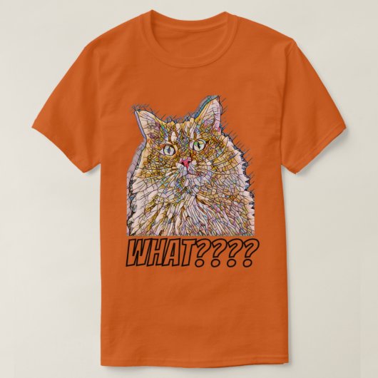 Ein Bild einer Katze mit einem überraschten Blick T-Shirt (Design vorne)