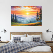 ein Bild einer Landschaft mit Bergen und Bäumen Leinwanddruck (Insitu (Schlafzimmer))