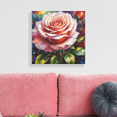 ein Bild einer rosa Rose Leinwanddruck (Insitu (Wohnzimmer))