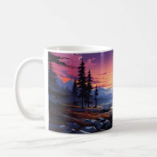 Ein Bild einer Waldlandschaft im Winter Kaffeetasse (Links)