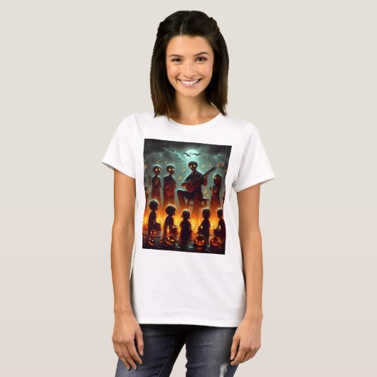 ein Bild einer Zombie-Familie mit Gitarre T-Shirt (Vorne ganz)
