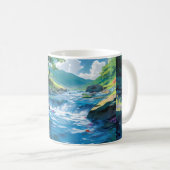 ein Bild eines Flusses mit einem Gemälde Kaffeetasse (VorderseiteRechts)