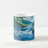 ein Bild eines Flusses mit einem Gemälde Kaffeetasse (Mittel)
