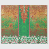 ein Bild eines grünen Feldes mit orangefarbenem Ra Geschenkpapier (Flach)