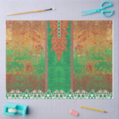 ein Bild eines grünen Feldes mit orangefarbenem Ra Seidenpapier (Basteln)