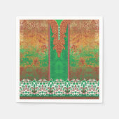 ein Bild eines grünen Feldes mit orangefarbenem Ra Serviette (Vorderseite)