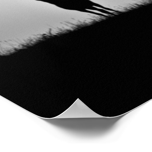 Ein Bild eines Hirsches im Morgennebel Poster (Ecke)