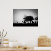 Ein Bild eines Hirsches im Morgennebel Poster (Küche)