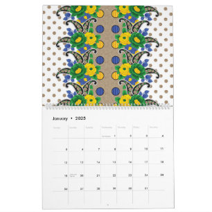 ein Bild eines Musters, das wie ein Pfau aussieht Kalender